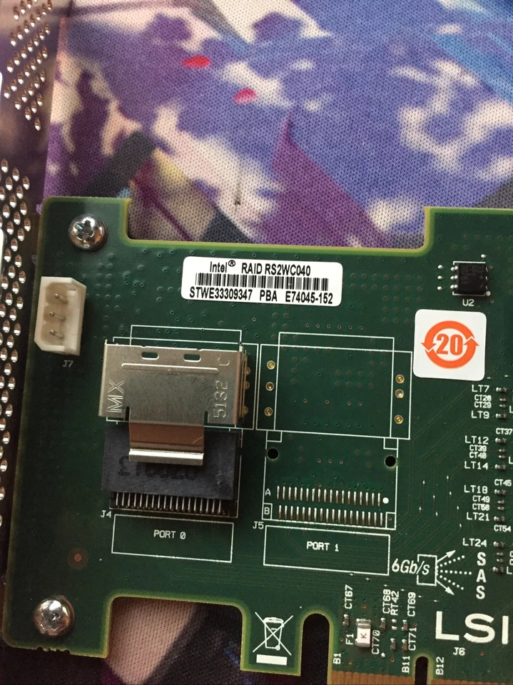 INTEL RAID CARD RS2WC040 6 Gb/s SAS/SATA Controller W/G24109-001 Cable - Image 4 of 4