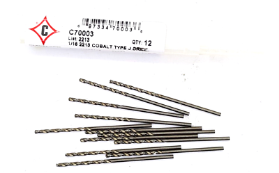 Cleveland C70003 Jobber Drill Bit Cobalt Type J 1/16 Twelve Count