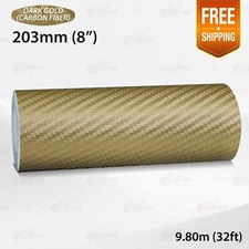 CARBON FIBER DARK GOLD 8" 203mm PIN STRIPE Car Model Streamline TAPE Sticker