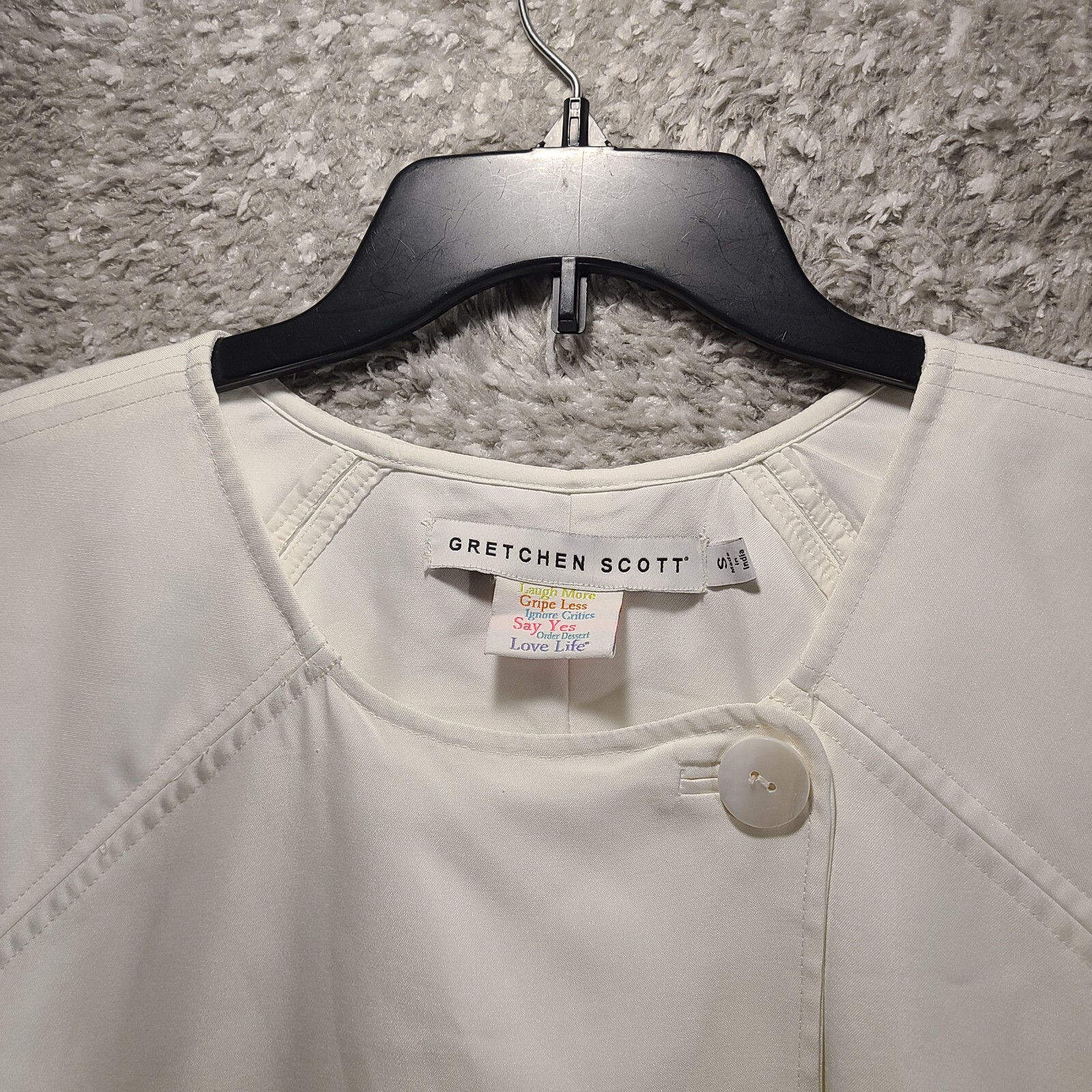 Gretchen Scott One Button White Jacket Polyester … - image 3