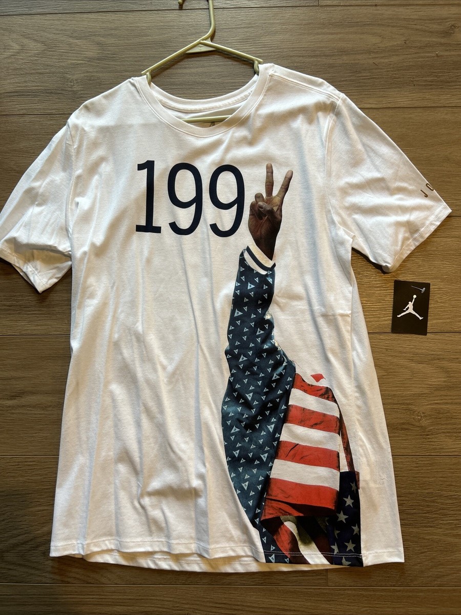 Michael Jordan Barcelona Olympics 1992 Nike Peace Sign Shirt