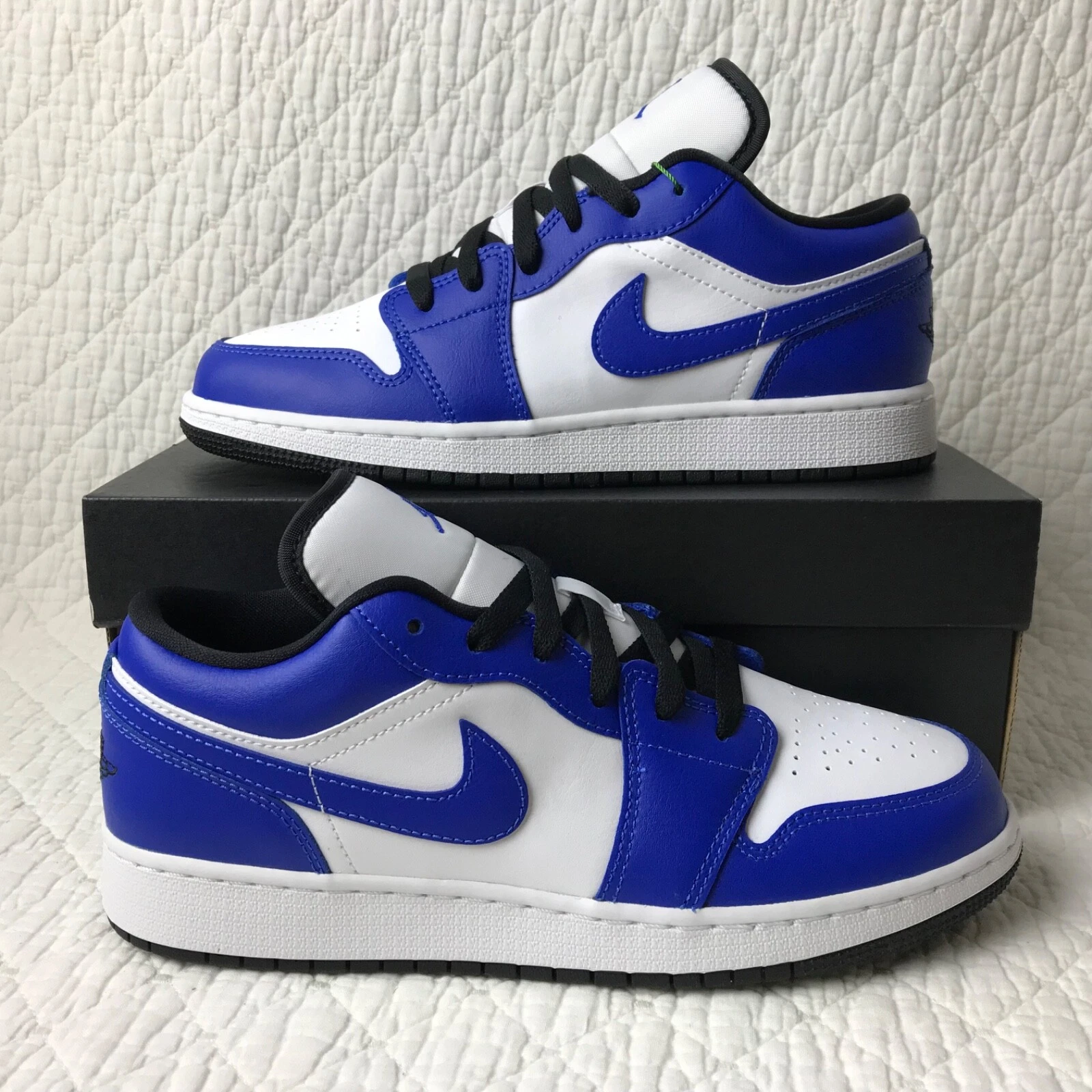 Nike Air Jordan 1 Low (GS) scarpe ragazzo bambino taglia 7Y bianco hyper royal 553560 124