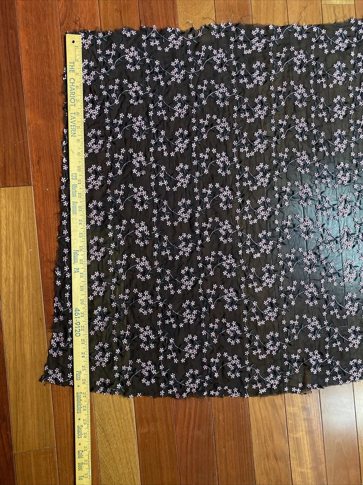 Pure 100% Silk Remnant Fabric Quilt Hairband Scarf Scrunchie Cami Embroidery - Image 3 of 4