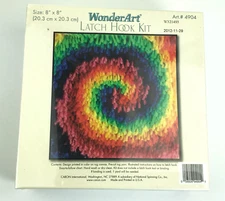 WonderArt Latch Hook Kit 8” x 8” Twirl #4904 New & Sealed