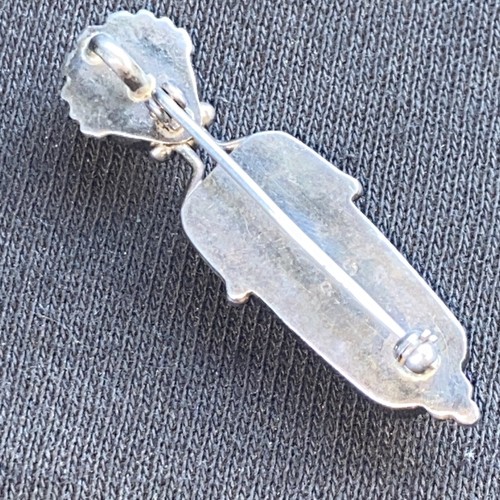 925 Silver Goddess Brooch with Moonstone and African Mudstone - Picture 6 of 6
