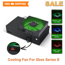 Cooling Fan for Xbox Series S, Auto Temp Control, 3-Speed, LED Display,RGB,Black