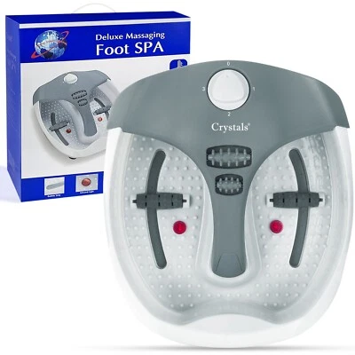 CRYSTALS Foot Spa Pedicure Electric Vibrating Wet Warm Bath with Infrared Massage Roller