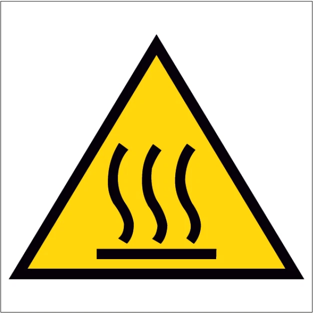 ADESIVO segnaletica PERICOLO DI SCOTTATURA 120x120 mm