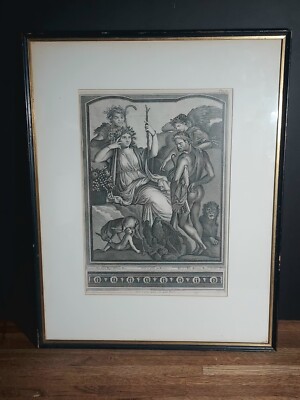 The Antiquities Of Herculaneum Etching Heracles Watching Telephus 18th Century 