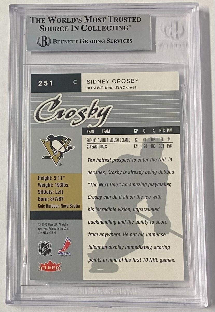 2005 2005-06 FLEER ULTRA SIDNEY CROSBY ROOKIE #251 BGS 8.5 w/ 2