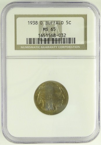 1938-D BUFFALO NICKEL 5C MS65 - Picture 1 of 5