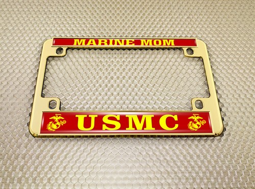 Officially Licensed - USMC - Marine Mom - Motorcycle Metal License Plate Frame - Picture 30 of 31