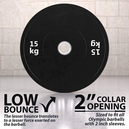 HCE 15KG Olympic Bumper Weight Plates for Home Gym Strength Weights Training - Picture 4 of 8