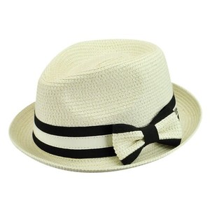 Joanne Braided Trilby by Betmar Womans Ivory Hat with bow, size: Fits most