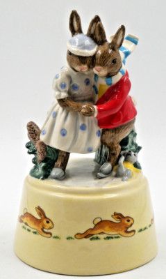 SELTENE ROYAL DOULTON BUNNYKINS WINTER WALZER 2006 MUSIKFIGUR VOLL FUNKTIONSFÄHIG DBGW4