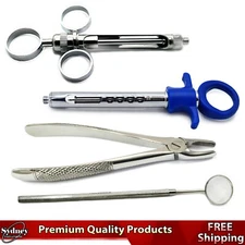 Dentistry kit Instruments Injection Style Syringes Tooth Extraction Forceps Lab