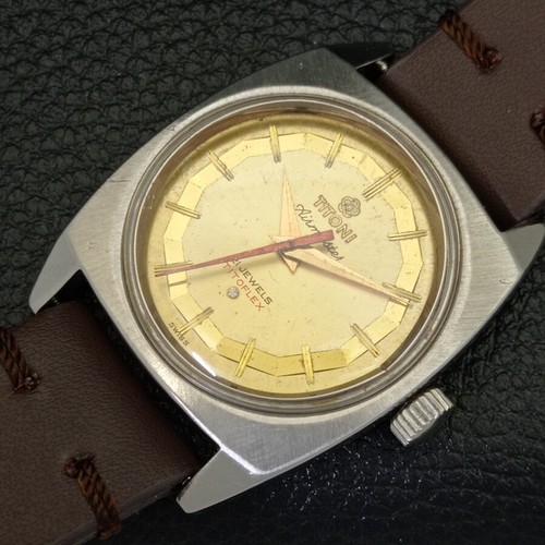 TITONI AIRMASTER TITOFLEX HAND-WINDING SWISS MENS ORIGINAL DIAL WATCH a430372-a - Picture 6 of 9