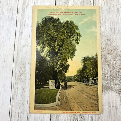Elm Tree Washington Postcard Where He Took Command of American Army  Monument VTG | eBay