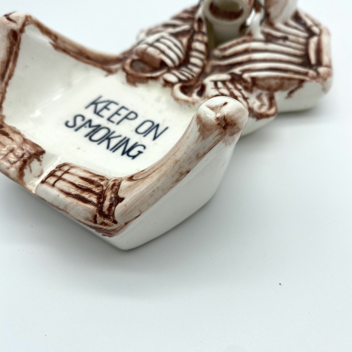 1950s　スカル灰皿　陶器　ビンテージKEEP ON SMOKING Vintage Ceramic Ashtray Skull / Skeleton “Keep On Smoking