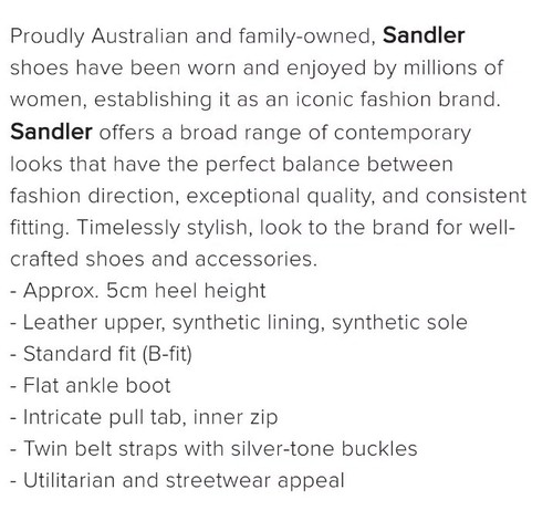 Sandler Boots Black Kembla Size Eur 38 Aust 7 Immaculate Condition - Picture 12 of 14