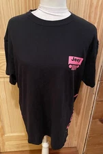 Jeep Black & Pink Graphic T-Shirt ~ "Jeep Girl" Size Large ~ EUC