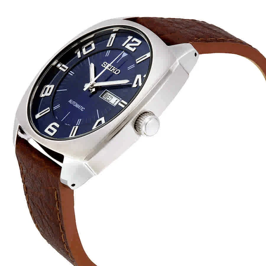 Seiko Recraft Automatic Blue Dial Brown Leather Men's Watch