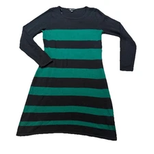 AB Studio Women’s Soft Long Sleeve Corporate Girlie Striped Sweater Dress Medium