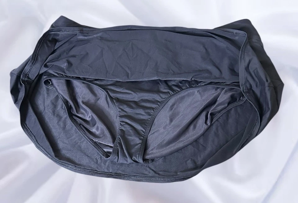 Lands End Womens Solid Black Swim Skirt Attached Brief Suit Bottom Plus Size 20W - Image 4 of 4