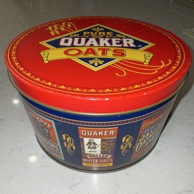 Quaker Limited Edition Advertising Tin 1983 Red Blue Gold Original Cereal