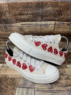 Women s Size 7 - Converse Chuck 70 Low Top x Comme des Garcons Play Multi Heart