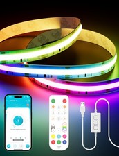 PAUTIX RGB Smart IC COB LED Strip 9.84 ft - USB Powered WiFi , Multicolor
