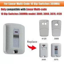 1PC Garage Door Remote Control Fit Linear Multicode 307010, 30891 10 DIP 300MHz
