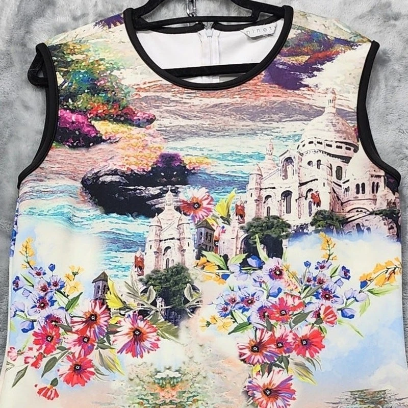 Vestido Ninety Mujer 3X Usable Arte Sin Mangas Funda Ligero Elastizado Bodycon Foto 2 de 4