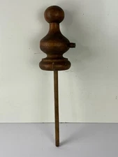 Vintage Lg WoodFinial topper Round Bed Post cabinet Dresser 6"