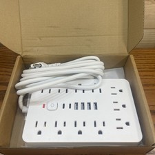 17-in-1 Surge Protector Power Strip with 11AC Outlets, 4USB  2 Type-C Ports