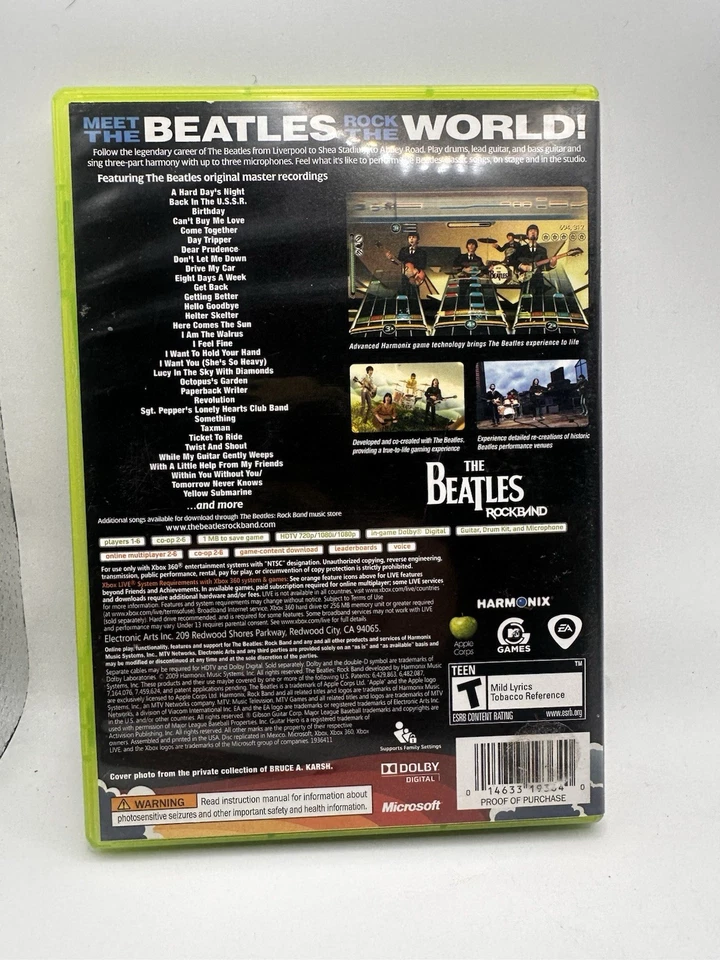 The Beatles Rock Band Microsoft XBox 360 completo testado na caixa A9 - Imagem 2 de 3