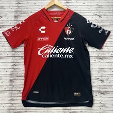 Camiseta deportiva de fútbol Atlas FC Charly auténtica 2023-24 local roja negra para hombre talla mediana