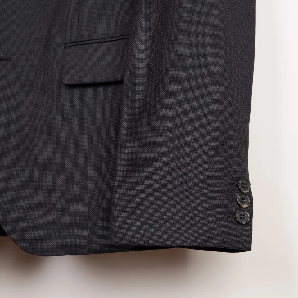 A.P.C. Blazer Off Black Wool Basket Weave Slim Fit Serges Jacket - Image 3 of 4