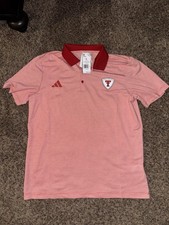 adidas Texas Tech Red Raiders Polo Shirt Red White Size L NCAA Collegiate Logo