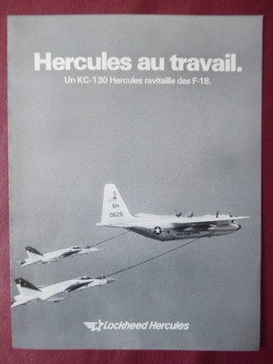 7/1983 PUB LOCKHEED KC-130 HERCULES TANKER FLIGHT TANKING F-18 FRANZÖSISCHE ANZEIGE