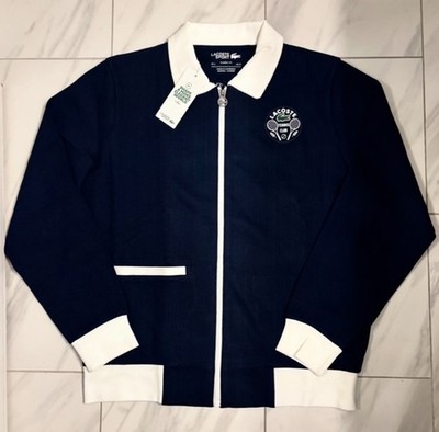 Lacoste Men's Full Zip Tennis Jacket Navy Blue White $220 New | eBay
