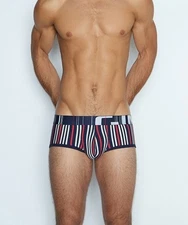 C-IN2 Men's Spectrum Punt Trunk Navy Blazer Size Large Red White Blue Stripes