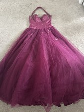 Prom Dress By Scarlett  Exclusive Evenings fit 8 10 12 plum wine sequin netting