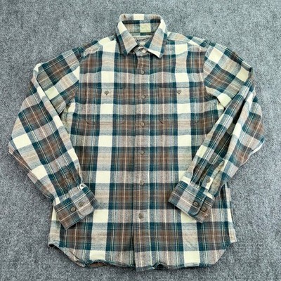 Schott Bros Shirt Mens Small Plaid Flannel Double Pocket Button Up Long Sleeve