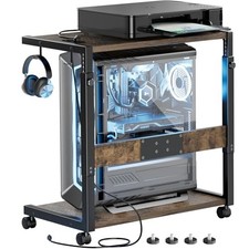 Computer Tower Stand - Adjustable PC Tower Stand with Charging Station CPU