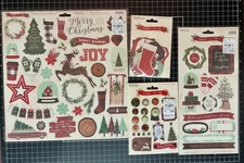 My Mind's Eye COMFORT AND JOY Brads, Chipboard, Tags, Stickers Christmas LOT