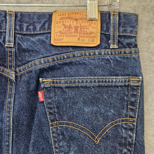 Vtg Y2K Levis 505-0216 Jeans Mens 36x32 (Fits 34x32) Straight Reg USA Dark Wash - Picture 14 of 14