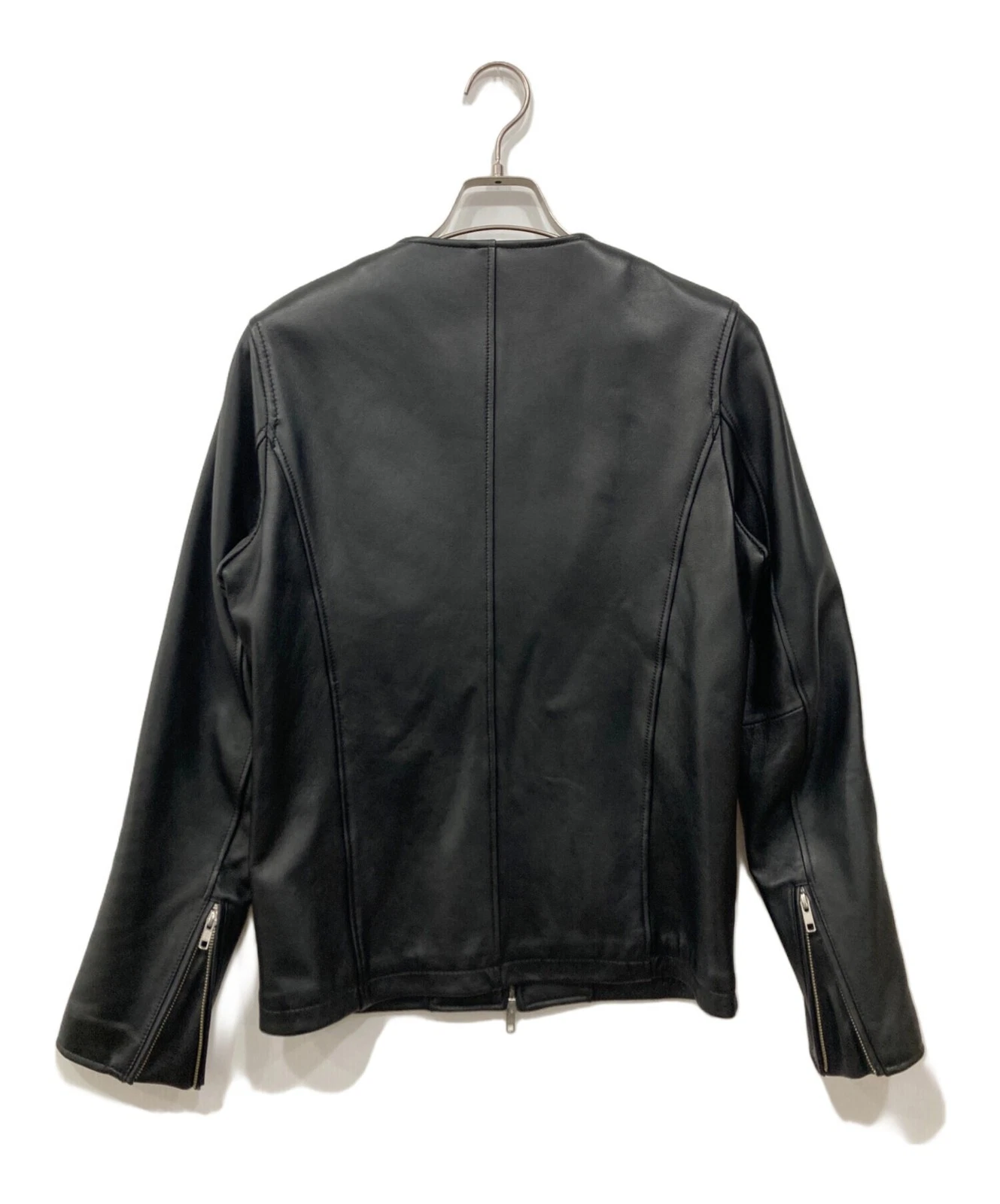 URBAN RESEARCH ITEMS Leather Sheepskin Jacket Men's Size 38 Black image 2