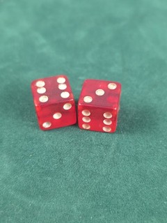 Vintage Bakelite Dice Small 12mm Cherry Red Translucent