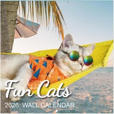 2026 Calendar - 2026 Wall Calendar, Funny Cat Calendar 2026, JAN 2026 - DEC 2026